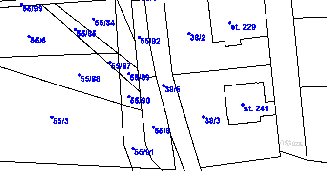 Parcela st. 38/5 v KÚ Suchdol u Kutné Hory, Katastrální mapa