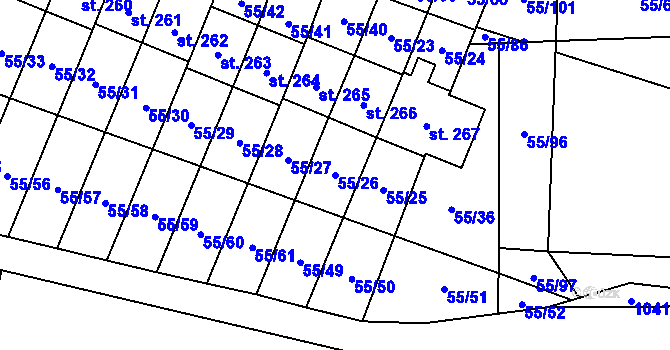 Parcela st. 55/26 v KÚ Suchdol u Kutné Hory, Katastrální mapa