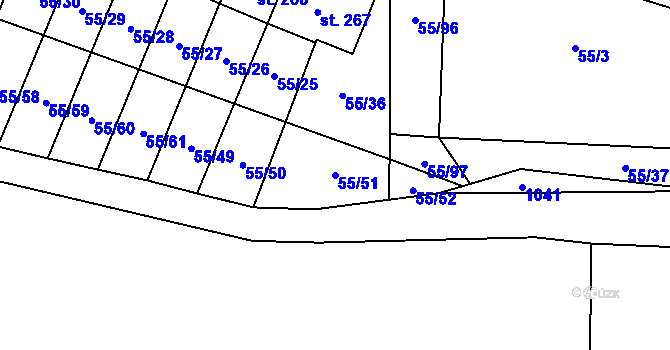Parcela st. 55/51 v KÚ Suchdol u Kutné Hory, Katastrální mapa
