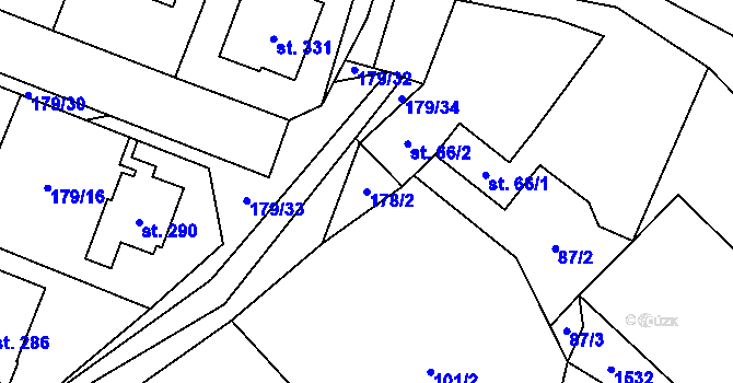 Parcela st. 178/2 v KÚ Suchdol u Kutné Hory, Katastrální mapa