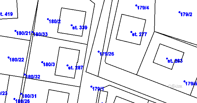 Parcela st. 179/26 v KÚ Suchdol u Kutné Hory, Katastrální mapa