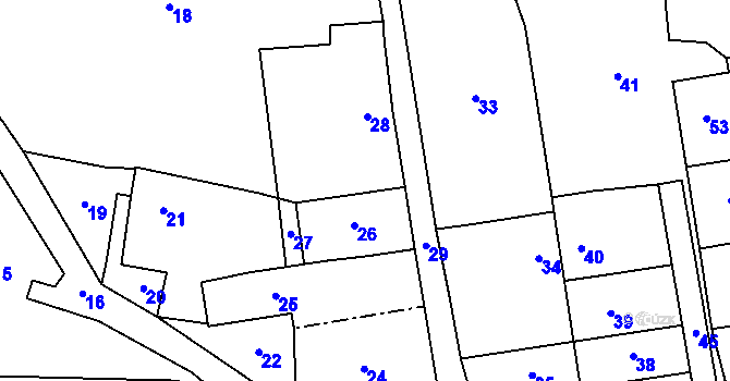 Parcela st. 1 v KÚ Labutice, Katastrální mapa