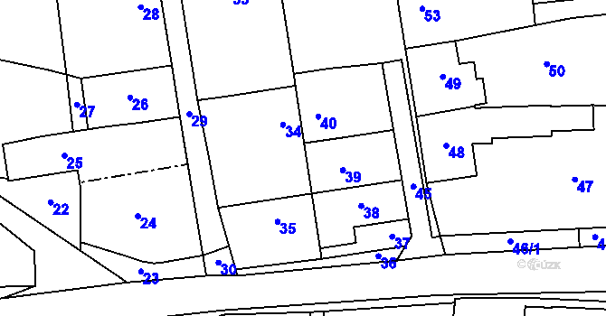 Parcela st. 10/1 v KÚ Labutice, Katastrální mapa