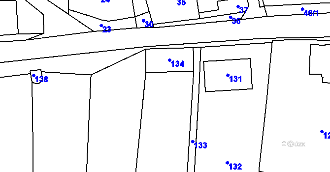 Parcela st. 28 v KÚ Labutice, Katastrální mapa