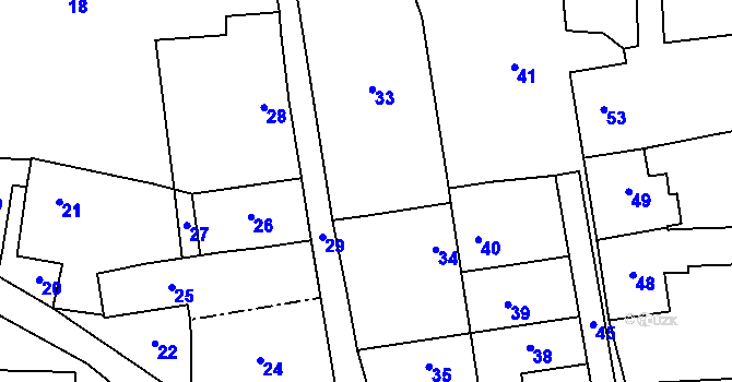 Parcela st. 3/2 v KÚ Labutice, Katastrální mapa