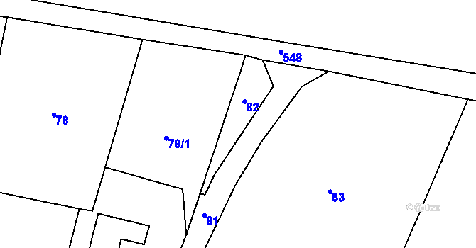 Parcela st. 693/14 v KÚ Labutice, Katastrální mapa