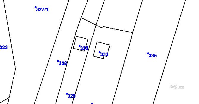 Parcela st. 333 v KÚ Labutice, Katastrální mapa