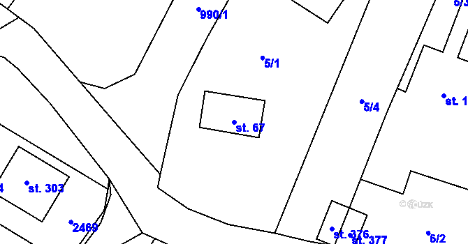 Parcela st. 67 v KÚ Suchdol u Konice, Katastrální mapa