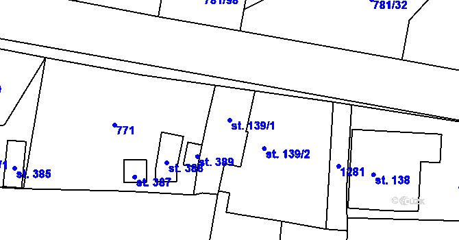 Parcela st. 139/1 v KÚ Suchdol u Konice, Katastrální mapa