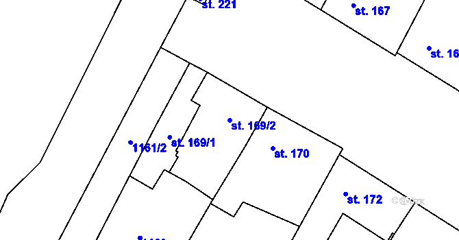 Parcela st. 169/2 v KÚ Suchdol u Konice, Katastrální mapa