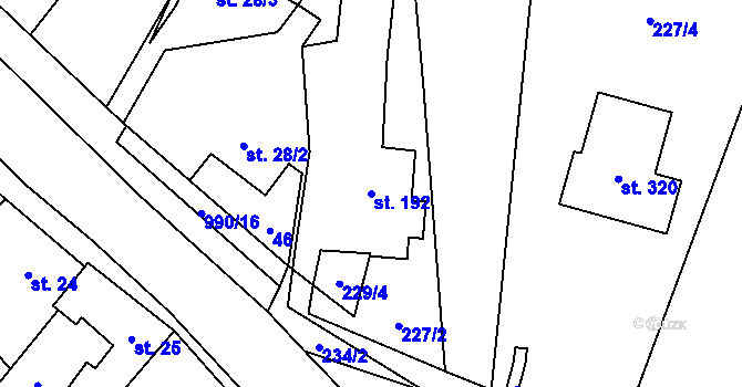 Parcela st. 192 v KÚ Suchdol u Konice, Katastrální mapa