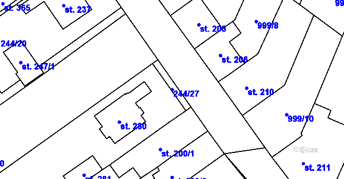 Parcela st. 244/27 v KÚ Suchdol u Konice, Katastrální mapa