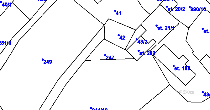 Parcela st. 247 v KÚ Suchdol u Konice, Katastrální mapa