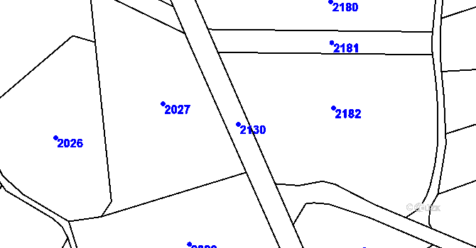 Parcela st. 2130 v KÚ Suchdol u Konice, Katastrální mapa
