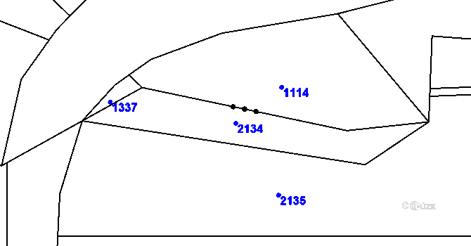 Parcela st. 2134 v KÚ Suchdol u Konice, Katastrální mapa