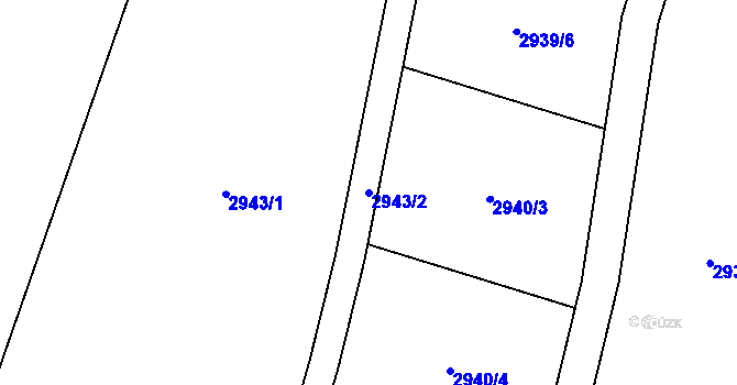 Parcela st. 2943/2 v KÚ Suchdol u Konice, Katastrální mapa
