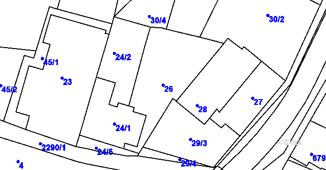 Parcela st. 26 v KÚ Suchdol nad Lužnicí, Katastrální mapa
