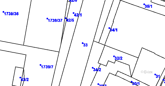 Parcela st. 33 v KÚ Suchdol nad Lužnicí, Katastrální mapa