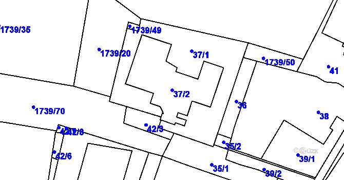 Parcela st. 37/2 v KÚ Suchdol nad Lužnicí, Katastrální mapa