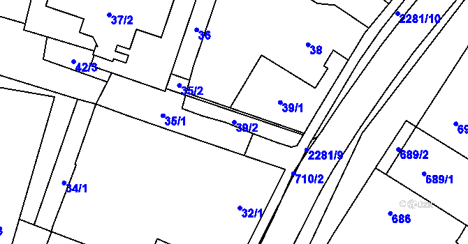 Parcela st. 39/2 v KÚ Suchdol nad Lužnicí, Katastrální mapa