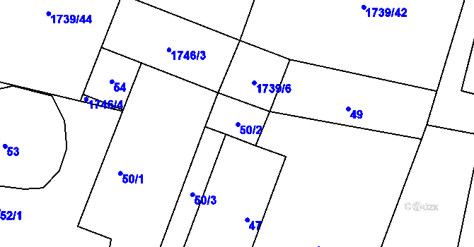 Parcela st. 50/2 v KÚ Suchdol nad Lužnicí, Katastrální mapa