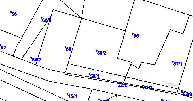 Parcela st. 58/2 v KÚ Suchdol nad Lužnicí, Katastrální mapa