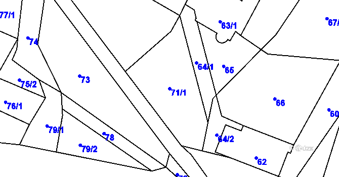 Parcela st. 71/1 v KÚ Suchdol nad Lužnicí, Katastrální mapa