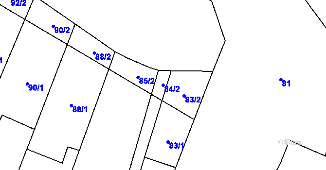Parcela st. 84/2 v KÚ Suchdol nad Lužnicí, Katastrální mapa