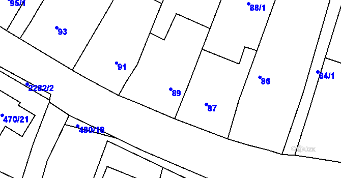 Parcela st. 89 v KÚ Suchdol nad Lužnicí, Katastrální mapa