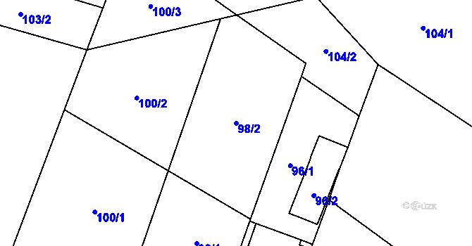 Parcela st. 98/2 v KÚ Suchdol nad Lužnicí, Katastrální mapa