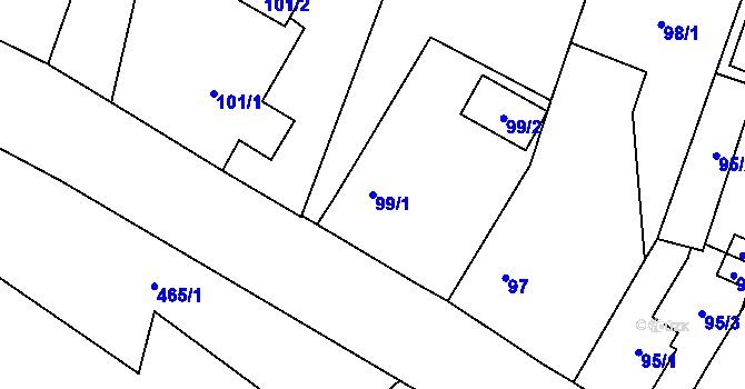 Parcela st. 99/1 v KÚ Suchdol nad Lužnicí, Katastrální mapa