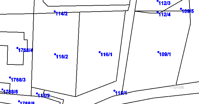 Parcela st. 116/1 v KÚ Suchdol nad Lužnicí, Katastrální mapa