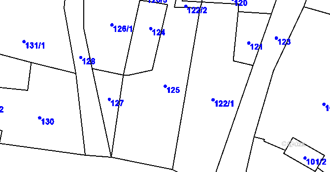 Parcela st. 125 v KÚ Suchdol nad Lužnicí, Katastrální mapa