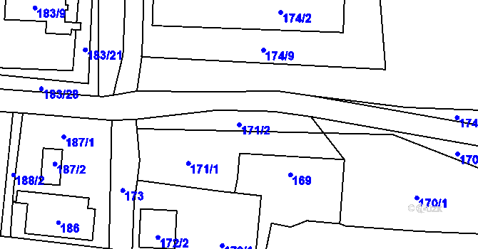 Parcela st. 171/2 v KÚ Suchdol nad Lužnicí, Katastrální mapa