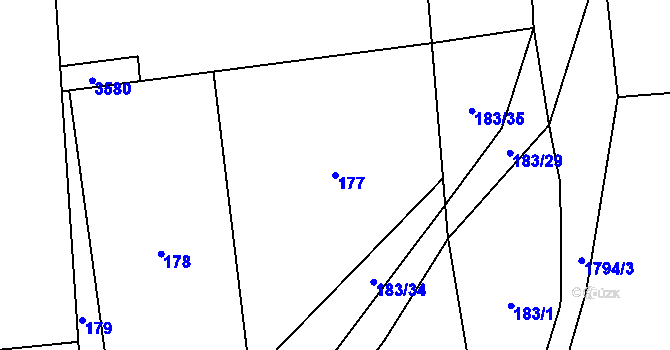 Parcela st. 177 v KÚ Suchdol nad Lužnicí, Katastrální mapa