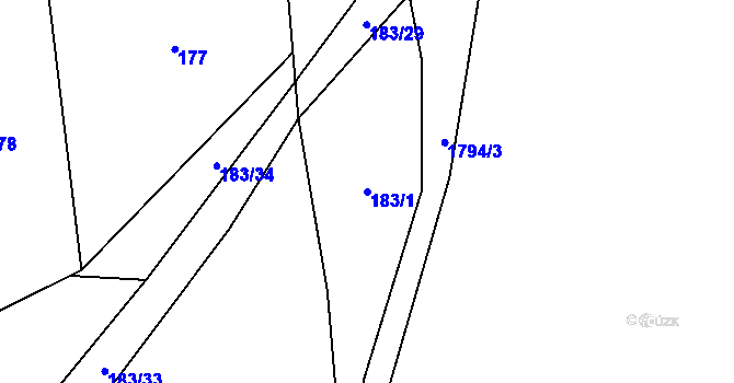 Parcela st. 183/1 v KÚ Suchdol nad Lužnicí, Katastrální mapa