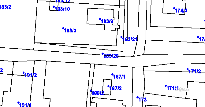 Parcela st. 183/28 v KÚ Suchdol nad Lužnicí, Katastrální mapa