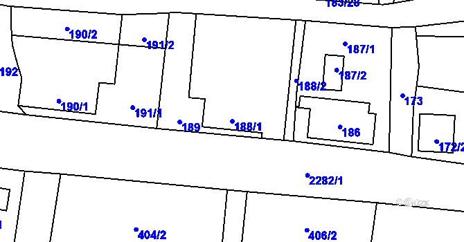 Parcela st. 188/1 v KÚ Suchdol nad Lužnicí, Katastrální mapa