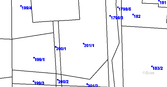 Parcela st. 201/1 v KÚ Suchdol nad Lužnicí, Katastrální mapa