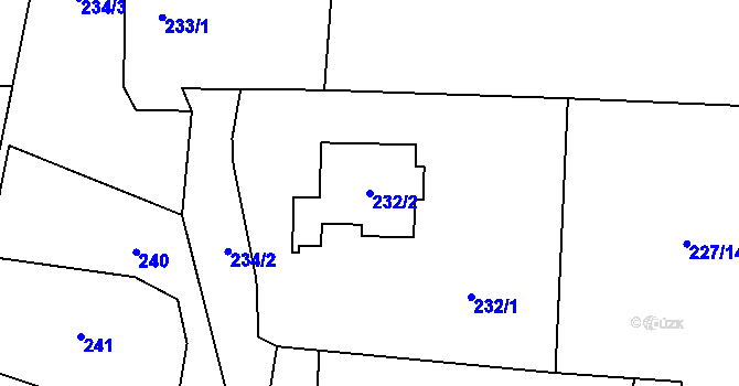 Parcela st. 232/2 v KÚ Suchdol nad Lužnicí, Katastrální mapa