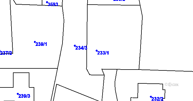 Parcela st. 233/1 v KÚ Suchdol nad Lužnicí, Katastrální mapa