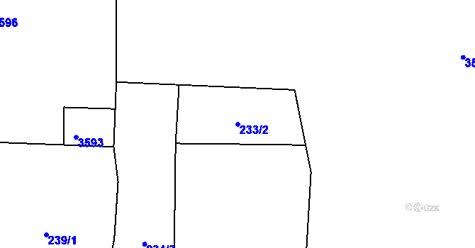 Parcela st. 233/2 v KÚ Suchdol nad Lužnicí, Katastrální mapa