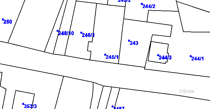 Parcela st. 245/1 v KÚ Suchdol nad Lužnicí, Katastrální mapa