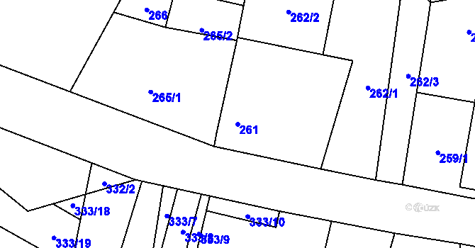 Parcela st. 261 v KÚ Suchdol nad Lužnicí, Katastrální mapa