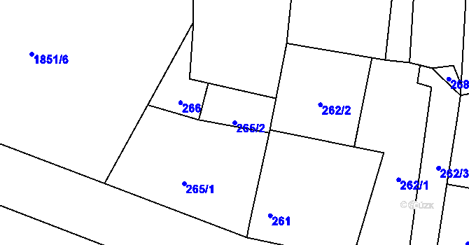 Parcela st. 265/2 v KÚ Suchdol nad Lužnicí, Katastrální mapa
