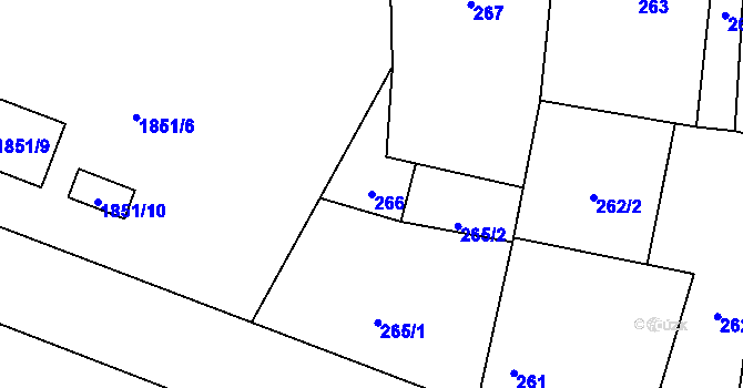 Parcela st. 266 v KÚ Suchdol nad Lužnicí, Katastrální mapa
