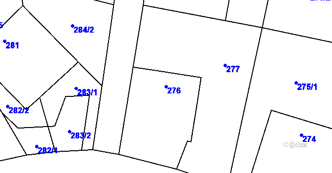 Parcela st. 276 v KÚ Suchdol nad Lužnicí, Katastrální mapa