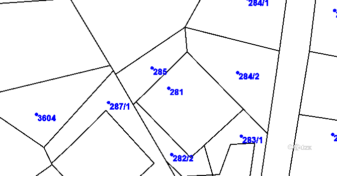 Parcela st. 281 v KÚ Suchdol nad Lužnicí, Katastrální mapa