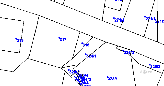 Parcela st. 318 v KÚ Suchdol nad Lužnicí, Katastrální mapa