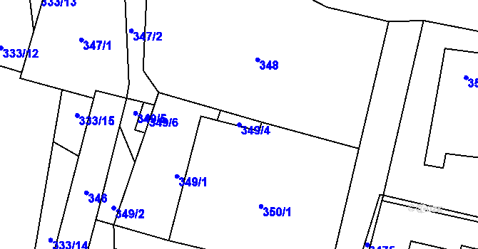 Parcela st. 349/4 v KÚ Suchdol nad Lužnicí, Katastrální mapa